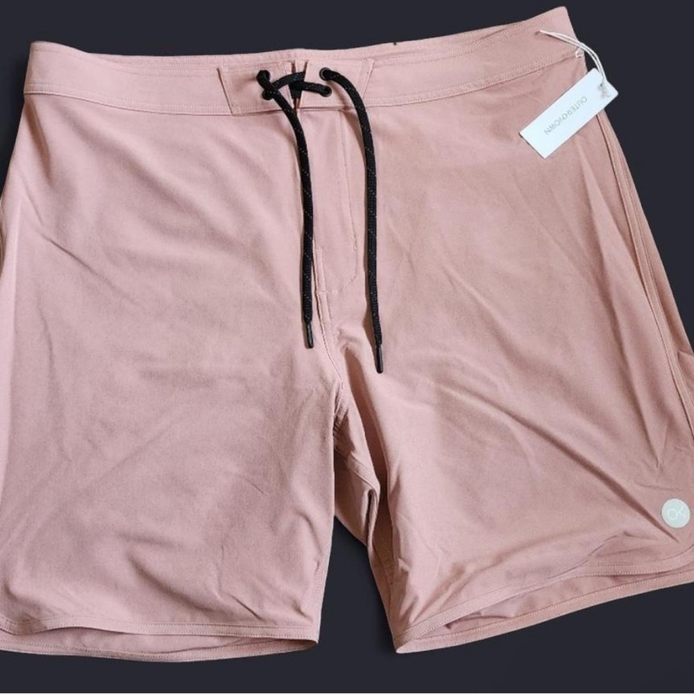 NWT Outerknown Dusty Pink All Time Scallop Swim Trunks Men's 36